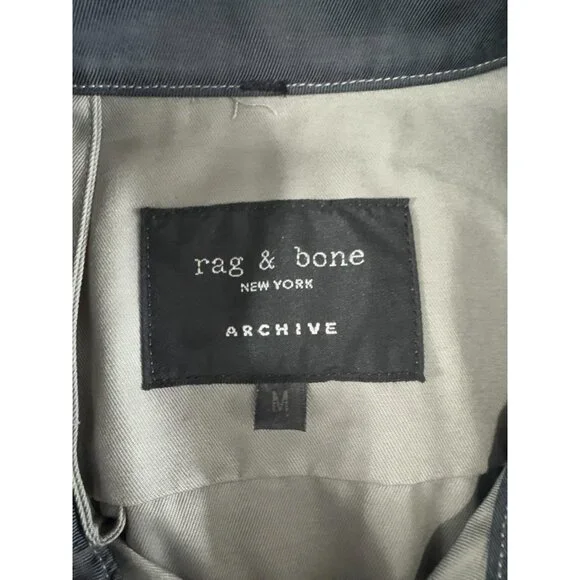 Rag & Bone archive twill button Shirt size M NWOT color grey - Picture 2 of 5